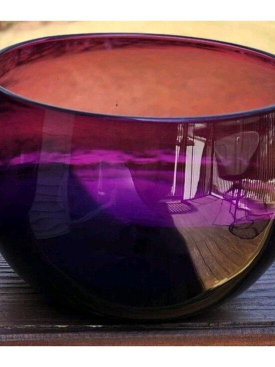 Unmarked Other - Antique Regency Amethyst Art Glass Purple Finger Bowl Rinser Polished Pontil